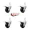 Service Caster 3.5 Inch Phenolic Wheel Swivel 3/4 Inch Square Stem Caster Set Total Lock Brake SCC-SQTTL20S3514-PHS-34-4 - alternate 2